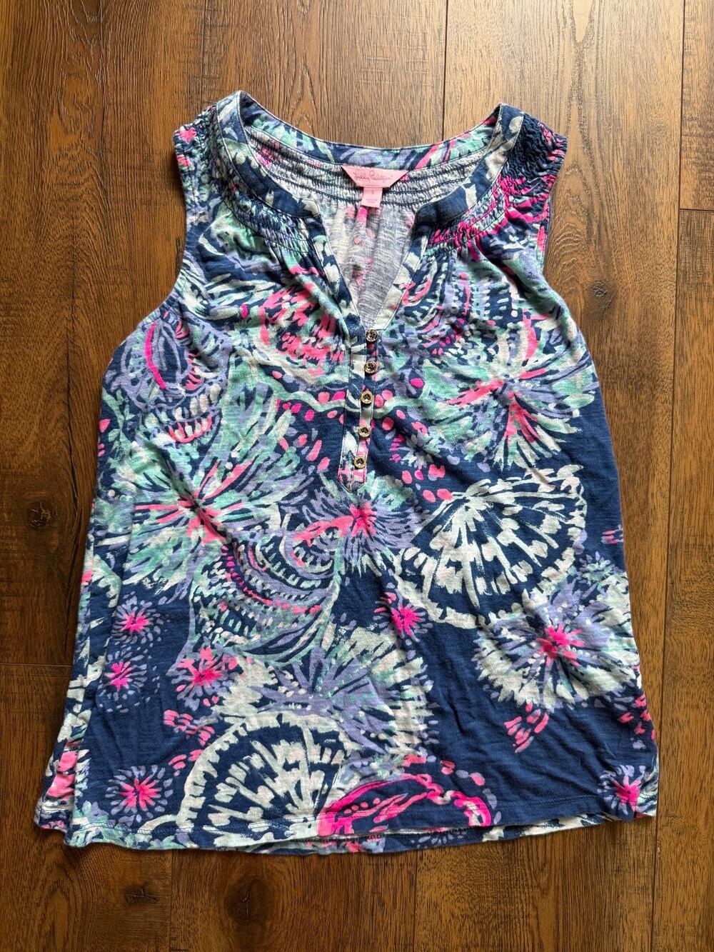 Lilly Pulitzer Gypsea Girl Print Essie Top Sleeveless Womens S